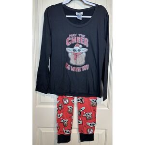 Munki Munki Star Wars PJ Womens Slumber The Child Baby Yoda 2-Piece Set sz M GUC